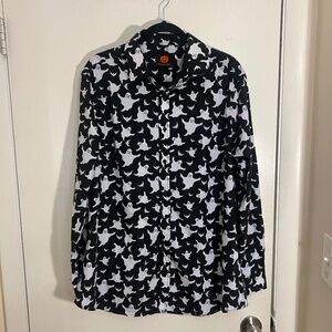 Simon Banks ghost print button up
